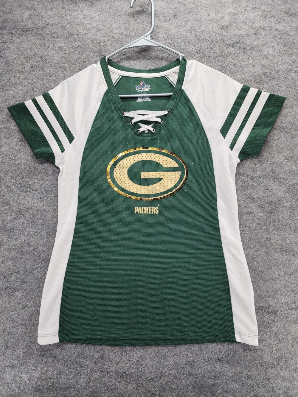 Green Bay Packers Shirt Womens Medium Short Sleeve Green NFL Football